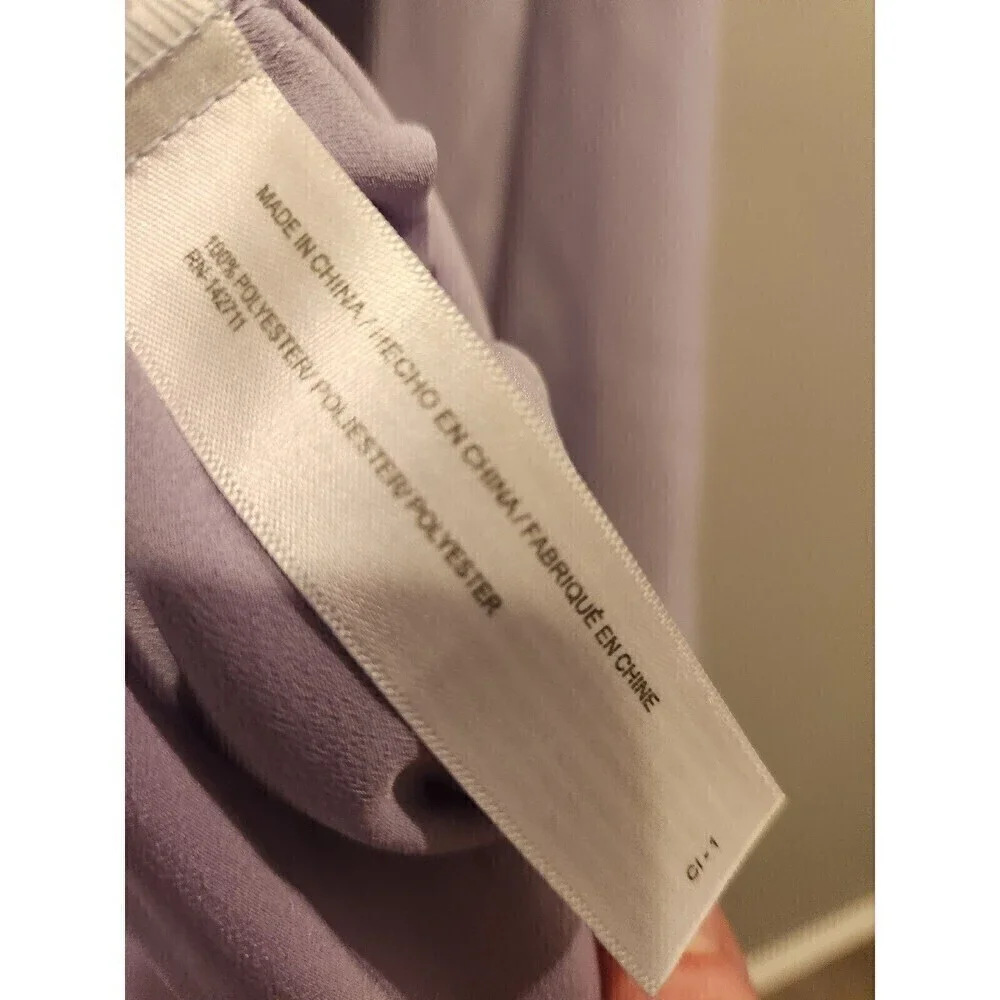 Eloquii Lavender Blouse Long Sleeve Mixed Media Lightweight Side Slits Euc - Picture 6 of 8